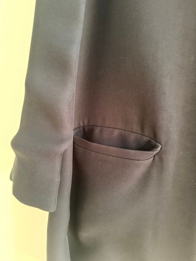Cos black, collarless open-front longline  jacket / blazer