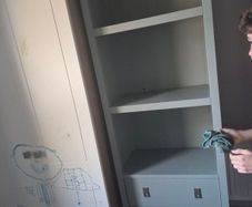 Solid wood bookcase with  2 drawers