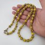 Antique Venetian Style Yellow Skunk & Trade Glass Beads Necklace Image 10