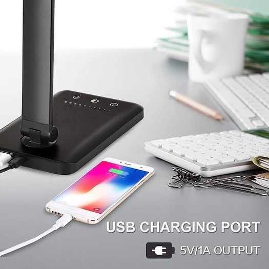 LED Desk lamp, Eye-Caring Table Lamp, Dimmable Office Lamp with USB Charging Port, 5 Lighting Modes,5 Brightness Levels, Touch Control, 30/60 min Auto Timer, for Home,Office,Bedroom,Study (FREE SHIPPING)