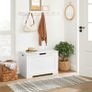 Toy box chest bench storage space seat chest bench storage chest with large capacity white, wood, 76 x 48 x 40 cm (W x H x D) Image 2