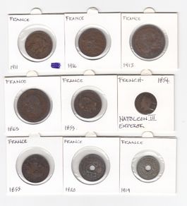 France 9 Coins ( No. 297)