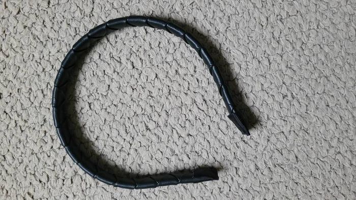 Girls Black leather hairband