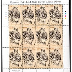 2009 Ireland Bicentenary of the Birth of Charles Darwin Commemorative Stamp Sheetlet Plate 1B1B1B1B Mint Never Hinged (MNH)