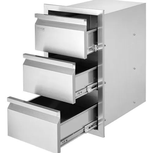 201 Stainless Steel Triple Access Drawer Outdoor Kitchen BBQ Island 48.3 cm x 66 cm
