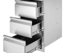 201 Stainless Steel Triple Access Drawer Outdoor Kitchen BBQ Island 48.3 cm x 66 cm