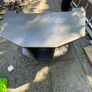Tv Stand Solid Grey With Tempered Glass Shelf Image 4
