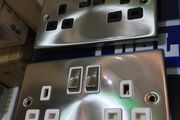 Satin Chrome Twin Switched Sockets Double Sockets