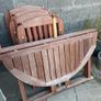 Hard wood garden table and chairs Image 3