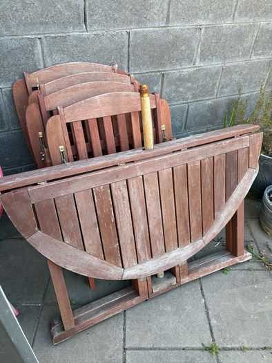 Hard wood garden table and chairs