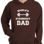 Fathers Day Worlds Strongest Dad Gift Idea Gym Bodybuilder Hoodie black Image 2