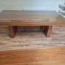 Large Solid Walnut Dining Table plus two benches Image 4