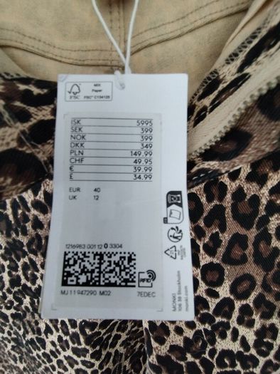 Monkl Leopard Print Jeans - Size 12 - NEW