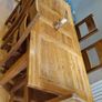 Solid wood oak extending dining table with matching chairs Image 2