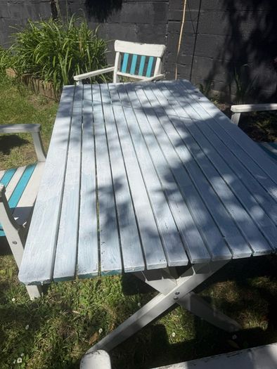 garden table and four chairs