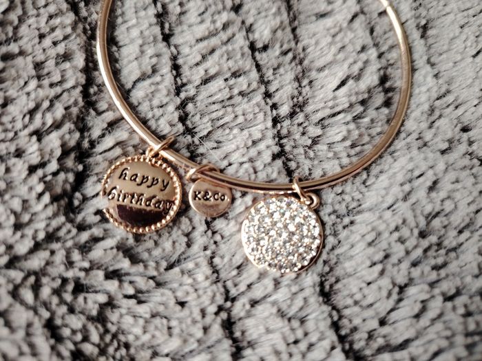 Happy Birthday Golden Bangle Charm Bracelet