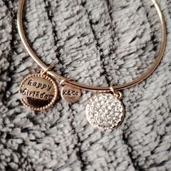 Happy Birthday Golden Bangle Charm Bracelet