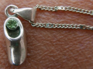 18K white Gold Plated Pendant and Chain 3,4g