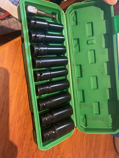 Deep Impact Socket Set 11PCS 1/2 Inch Socket Set 10mm-24mm with Extension Bar and Storage Case for Automotive DIY Repair