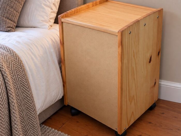 Solid Pine 4-Drawer Storage Unit on Wheels