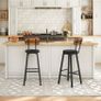 Bar Stools Set of 4, PU Upholstered Bar Chairs with Backrest and Footrest, Counter Height Stools Image 8