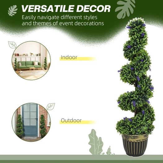 Set of Two 115cm Artificial Lavender Trees