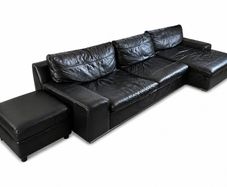 Black leather sofa