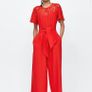 ZARA red jumpsuit with lace Image 3