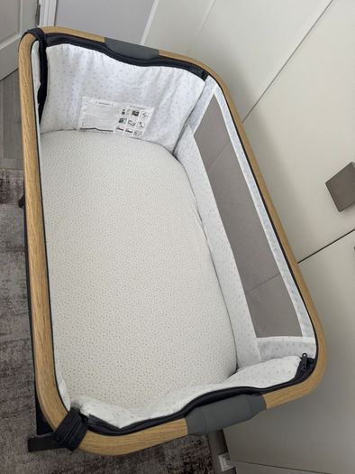 Brand New Bedside Crib Charcoal.