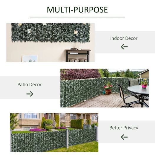 Artificial Leaf Screen Panel, 2.4x1 m-Dark Green (FREE SHIPPING)