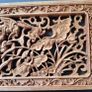 Carved decorative wooden panel, featuring birds. Image 3