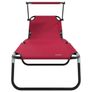 Folding Sun Lounger Folding 1-person Red 56 x 190 x 81cm Fabric Image 4