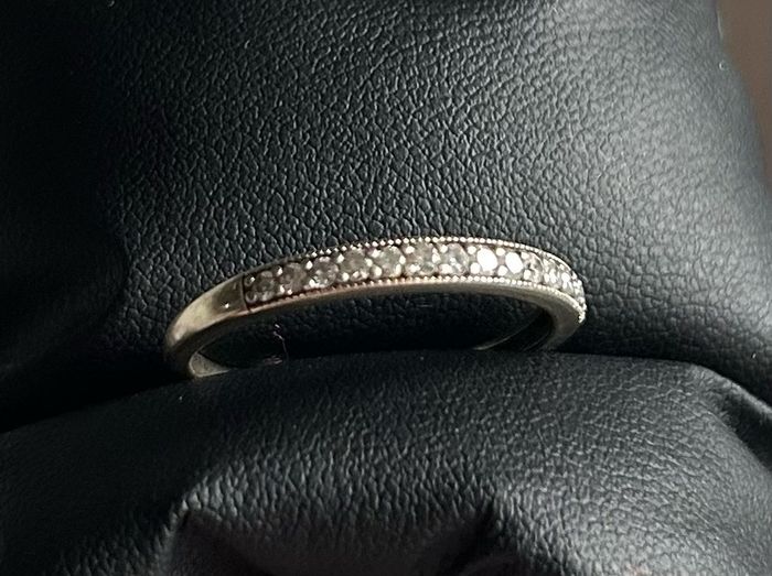 9ct White Gold Diamond Eternity Ring Size U 2grams 14 Diamonds 0.22ct