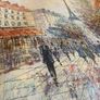 Hand Painted Oil on Canvas - Vintage Parisienne Scene Image 4