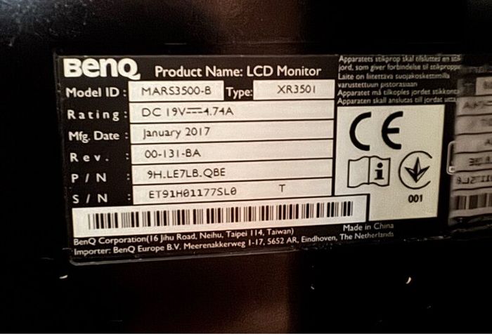 BenQ XR3501 35 Curved Ultra-wide 144Hz Gaming
