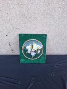 Floral green globe vintage frame postage possible