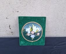Floral green globe vintage frame postage possible