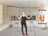 Aerial Yoga Frame, 9.67 ft Height Yoga Swing Stand, Max 551.15 lbs Load Chrome-Plated Steel Pipe Inversion Yoga Swing Stand Yoga Rig Yoga Sling Inversion Equipment for Indoor Outdoor Aerial Yoga