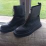 Zara chunky zip front boot black Image 3