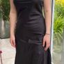 Black satin maxi dress Image 5