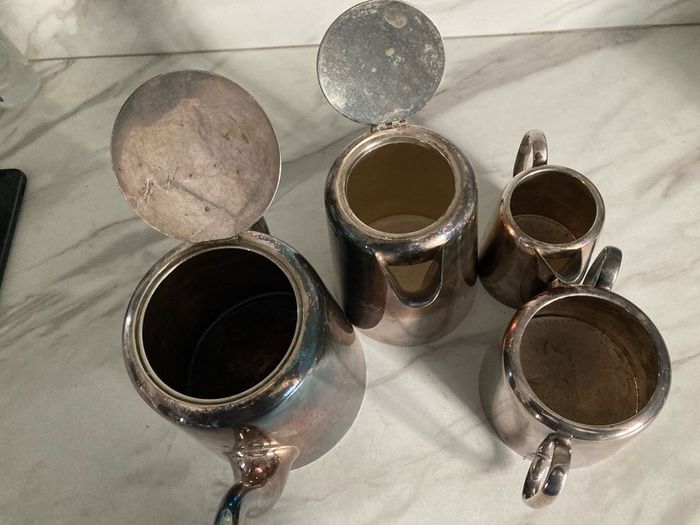 Hotel ware silverplate tea set