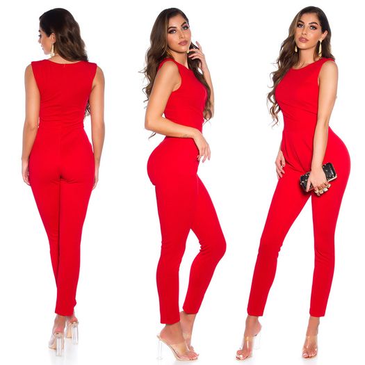 red jumpsuit  fits size s sm strechy