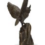 Majestic Bronze Owl Sculpture - Bronze, Marble, Signed Image 9