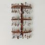 Souvenir spoons on 3-tier wall-mounted souvenir spoon display rack  36 spoons Image 2