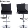 Set of 2 Velvet Bar Stools Height Adjustable Modern Counter Stools with Backrest Kitchen Stool Rotatable Image 4