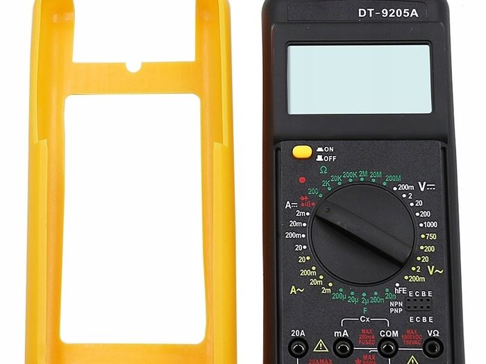 New Large LCD Digital Electric Multimeter 9205A + 9V Battery + Cables #360