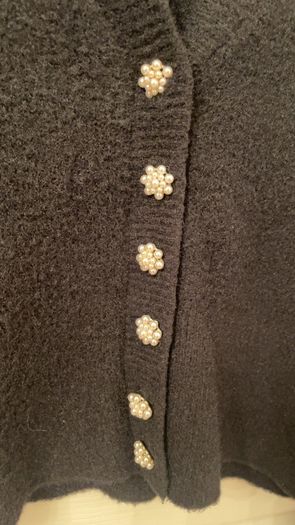 Savida black pearl button detail cardigan