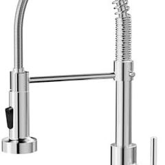 Kitchen Tap 360 with 2 Spray Mode Spring Kitchen Sink Mixer Taps with Pull Out Spray, Commercial Faucet Single Handle Lever, High Arc Swivel Cold and hot Fittings UK Standard