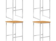 main image for ad Bar Chairs 4 pcs Solid Acacia Wood and Stainless Steel