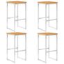 Bar Chairs 4 pcs Solid Acacia Wood and Stainless Steel Image 3